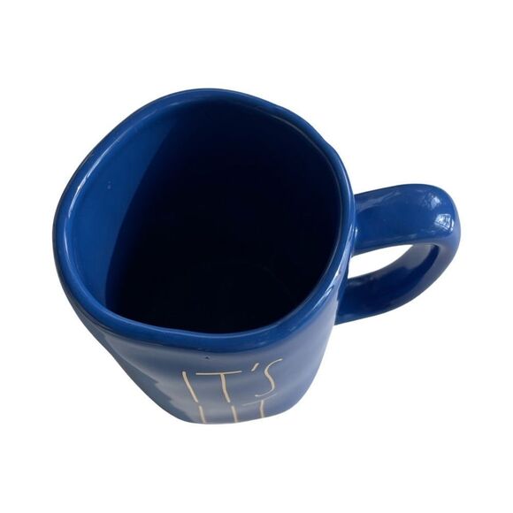 Rae Dunn Hanukkah Inspired Coffee Mug (It’s Lit) Blue Gold NWOT - Picture 3 of 8